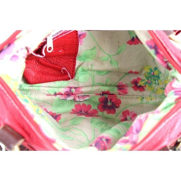 Cecile Jeanne PARIS RED GENUINE LEATHER LOGO SMALL SHOULDER BAG HANDBAG PURSE - Picture 12 of 16